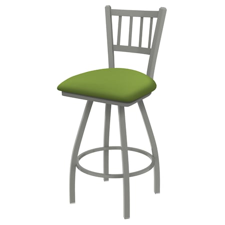 Holland Bar Stool Co 30" Swivel Bar Stool, Nickel Finish, Canter Green Seat X810